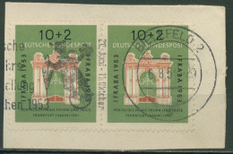 Bund 1953 Int. Briefmarken-Ausstellung IFRABA 171 Paar Gestempelt Briefstück - Oblitérés