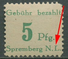 Spremberg (Niederlausitz) 1945 Freimarke Mit Plattenfehler 3 VII Postfrisch - Autres & Non Classés