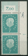 Bund 1959 Heuss Medaillon Mit Druckerzeichen 302 DZ 1 Ecke 2 Paar Postfrisch - Unused Stamps