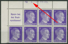 Dt. Reich 1941 Markenheftchenblatt Hitler H-Bl. 120 B HAN 1.2 Ecke Postfrisch - Se-Tenant