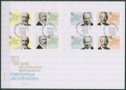 Liechtenstein 2012 100 Jahre Briefmarken Fürsten 1618/21 A/B FDC (SG60450) - FDC