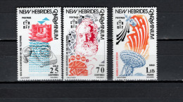 New Hebrides  English 1976 Space, Telephone Centenary Set Of 3 MNH - Océanie