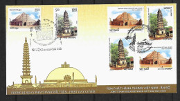 2018 RARE Joint Vietnam And India, MIXED FDC VIETNAM WITH ALL STAMPS: Temples - Emissioni Congiunte