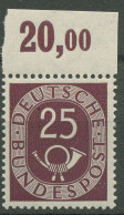 Bund 1951 Posthorn Bogenmarken 131 Oberrand Postfrisch Geprüft - Neufs