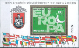 B0621d Hungary History Peace Organization CSCE Geography Map Fauna Dove Flag S/S MNH - Piccioni & Colombe