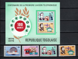 Togo 1976 Space, Telephone Centenary Set Of 4 + S/s MNH - Afrique