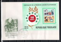 Togo 1976 Space, Telephone Centenary Set Of 4 + S/s On 2 FDC - Afrique