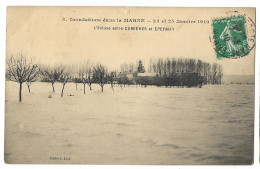 CPA 51 Inondations Dans La MARNE  - 23 Et 25 Janvier 1910 - L' Ecluse Entre CUMIERES Et EPERNAY - Other & Unclassified