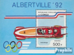 Kongo (Brazzaville) Block45 (kompl.Ausg.) Postfrisch 1989 Olympische Winterspiele 92 - Neufs