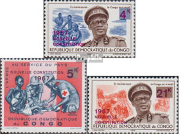 Kongo (Kinshasa) 298-300 (kompl.Ausg.) Postfrisch 1967 Einführung Der Neuen Verfassung - Nuevas/fijasellos