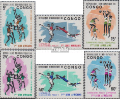 Kongo (Kinshasa) 221-226 (kompl.Ausg.) Postfrisch 1965 Afrikanische Sportspiele - Nuevas/fijasellos