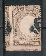 PERU 1920 Yv. 188 - Great VARIETY Severely Displaced Stamp Impression (showing Adjoining Stamp) + Compl. Displaced Image - Pérou