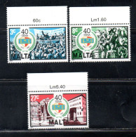 MALTA 1983 GENERAL WORKERS' UNION 40th ANNIVERSARY GWU COMPLETE SET SERIE COMPLETA MNH - Malta