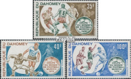 Dahomey 539-541 (kompl.Ausg.) Postfrisch 1974 Fußball - Bénin – Dahomey (1960-...)