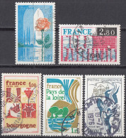 FRANCE - 1975 - Lotto Di 5 Valori Usati: Yvert 1847/1849, 1851 E 1852. - Used Stamps