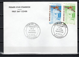 Chad - Tchad 1976 Space, Telephone Centenary Set Of 2 On FDC - Africa
