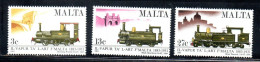 MALTA 1983 RAILWAY CENTENARY LOCOMOTIVES LOCOMOTIVE TRAINS TRAIN TRENI TRENO FERROVIE COMPLETE SET SERIE COMPLETA MNH - Malte