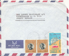 Jordan Frontpage Of An Air Mail Cover Sent To Denmark (not A Cover Only The Frontpage Of The Cover) - Jordan