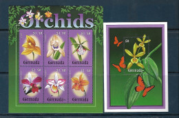 Grenada - 2000 - Orchids - Yv 3601/06 + Bf 536 - Orquideas