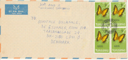 Tanzania Frontpage Of An Air Mail Cover Sent To Denmark  (not A Cover Only The Frontpage) - Tansania (1964-...)