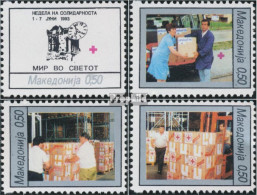 Makedonien Z42-Z45 (kompl.Ausg.) Zwangszuschlagsmarken Postfrisch 1993 Rotes Kreuz - Macedonië
