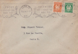 Norvège-1946-lettre D'OSLO  Pour PARIS 8° (France) -ttimbre Sur Lettre-cachet Mécanique" JULEPOST Du 29-11-46 " - Brieven En Documenten