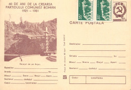 Postal Stationery Postcard Romania Arges River Dam - Romania