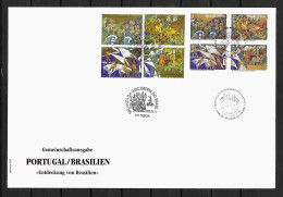 RARE 2000 Joint Brazil And Portugal, MIXED FDC 4+4 STAMPS: Discovery Brazil 500 Years Ago - Joint Issues