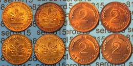 2 Pfennig Complete Set Year 1970 All Mintmarks (D,F,G,J) Jäger 381     (447 - Andere - Europa