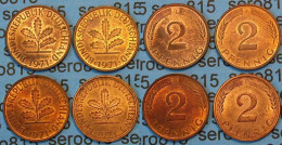 2 Pfennig Complete Set Year 1971 All Mintmarks (D,F,G,J) Jäger 381   (448 - Sonstige – Europa