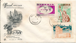 Liberia FDC FIPEX Cover Monrovia 28-4-1956 With ArtCraft Cachet - Liberia