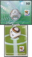 Makedonien 554-555 (kompl.Ausg.) Postfrisch 2010 Fußball WM10 Südafrika - Macedonië