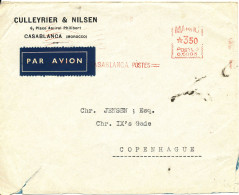 Morocco Cover With Meter Cancel Sent Air Mail To Denmark Casablanca - Marocco (1956-...)