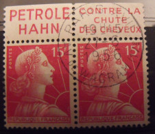 2 Timbres à Bande Publicitaire. Muller 1011a. 15 F. Pub Publicité Publicitaires Pubs Publicités Carnet. Pétrole Hahn - Other & Unclassified