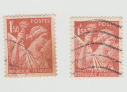 France Variété YT N° 652 Type IRIS Le 1 De 1f50 Cassé Mauvaise Impression - Timbre Oblitéré - Usados