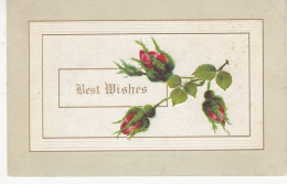A62.Vintage US Greetings Postcard.Best Wishes.Rosebuds. - Sonstige & Ohne Zuordnung