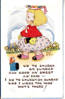 A87. Vintage Postcard.Mabel Lucie Attwell. ""Hims"" Wot's There In Church! - Attwell, M. L.