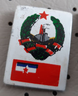 Socialist Republic Of BOSNIA And HERCEGOVINA Coat Of Arms Flag Blason Vintage Ex Yugoslavia Pin - Cities