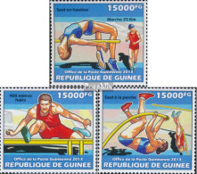 Guinea 10201-10203 (kompl. Ausgabe) Postfrisch 2013 Leichtathletik-WM - Guinee (1958-...)