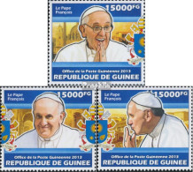 Guinea 10189-10191 (kompl. Ausgabe) Postfrisch 2013 Papst Franziskus - Guinée (1958-...)