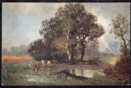 Postcard - Circa 1930 - Painting - Cows - Cows On A Creek - Koeien