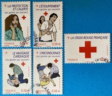 France 2010 : Au Profit De La Croix-Rouge, Les Gestes Qui Sauvent N° 4520 à 4524 Oblitéré - Used Stamps