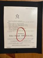 Jules-Joseph Delhaye *1882 Falaen +1942 Hasselt époux Vangijsegem Collard Ligot Laloux Cassart Bonneux - Obituary Notices