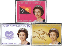 Papua-Neuguinea 321-323 (kompl.Ausg.) Postfrisch 1977 Elisabeth II. - Papua Nuova Guinea