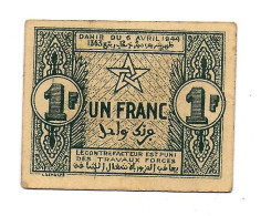 (Billets). Maroc. Morocco. 1 Fr 06.04.1944. P 42 Rare+ - Maroc