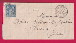 N°90 L'ETANG VERGY COTE D'OR BOITE RURALE E BEVY POUR FAISANS JURA LETTRE - 1877-1920: Semi Modern Period