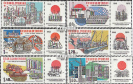 Tschechoslowakei 2285Zf-2290Zf Mit Zierfeld (kompl.Ausg.) Postfrisch 1975 Industrie - Unused Stamps