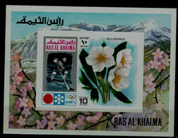 RAS AL KHAIMAH 1972 WINTER OLYMPICS GAMES SAPPORO 72 BLOCK IMPERF MI No BLOCK 110B MNH VF!! - Inverno1972: Sapporo