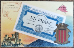 CARTE POSTALE Billet 1 Franc Chambre De Commerce De FOIX - Ariège - Foix