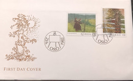 D)1982, NORWAY, FIRST DAY COVER, ISSUE, NORWEGIAN PAINTING, "TELEMARK GIRLS". WERENSKILD, 1855-1938, "TONE VELI BEFORE T - Autres & Non Classés